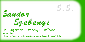 sandor szebenyi business card